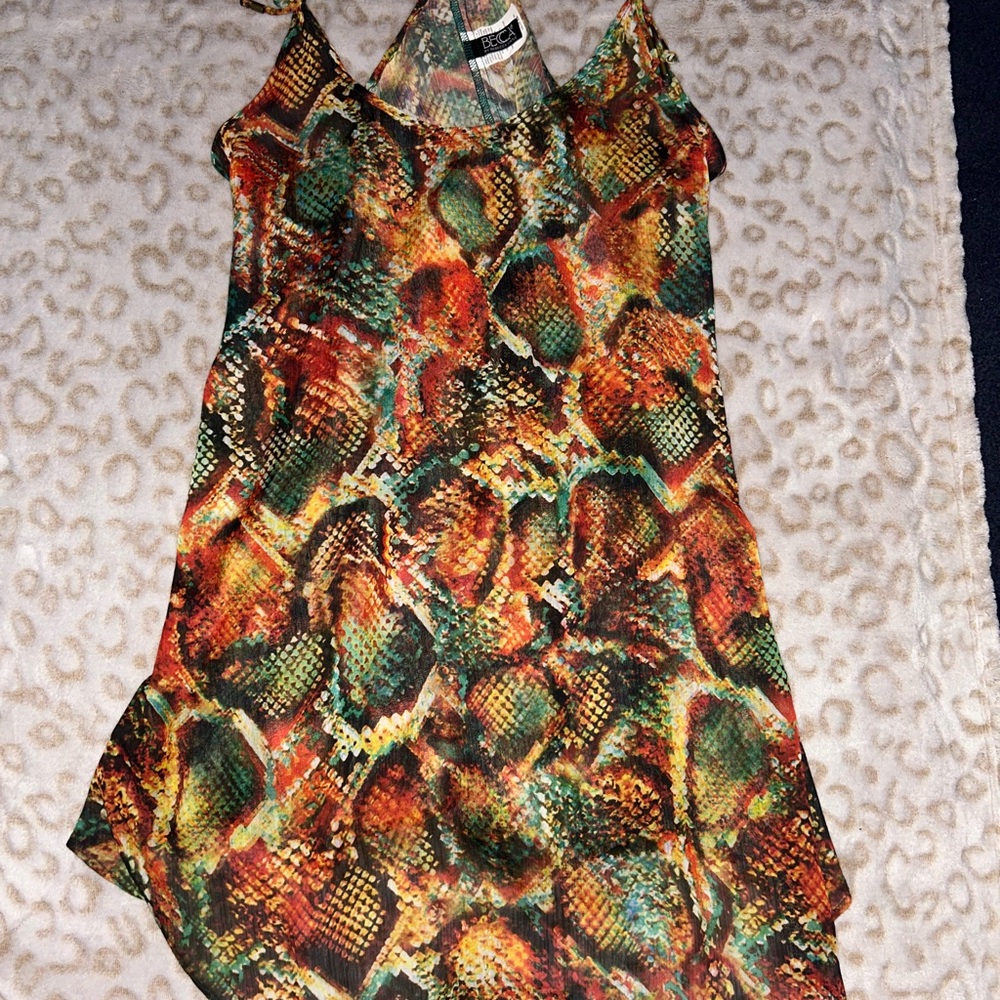 BECCA Multicolor Snake Print Swim Coverup